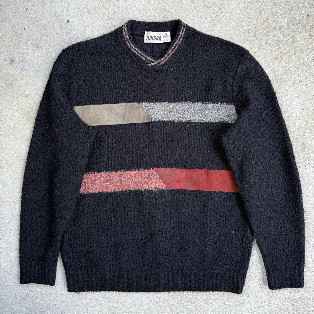 Tundra - Men's Black Sweater with Red and Gray Accents